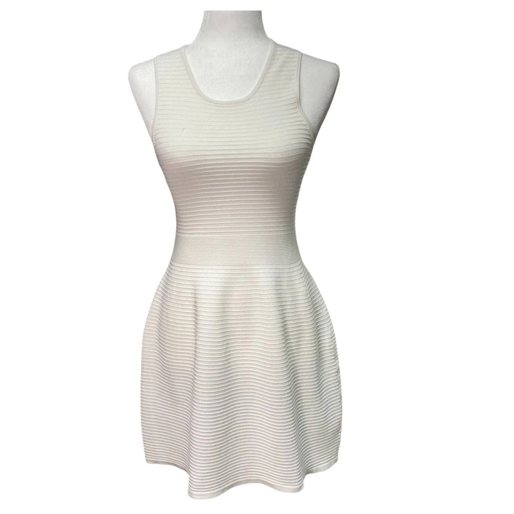 Parker White Ribbed Knit Racerback Tank Dress Size XS